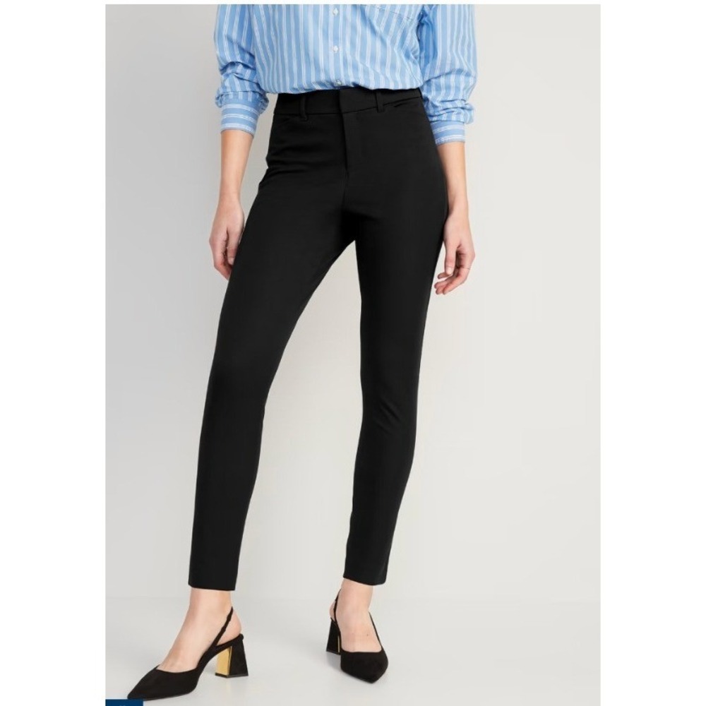 Old Navy Womens Sz 6 High Rise Pixie Pant Ankle Length Skinny Black Jack Stretch